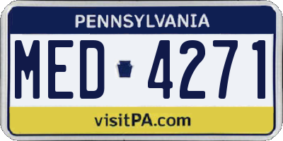 PA license plate MED4271