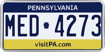 PA license plate MED4273