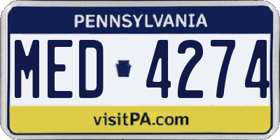 PA license plate MED4274