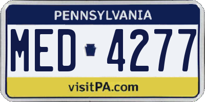 PA license plate MED4277