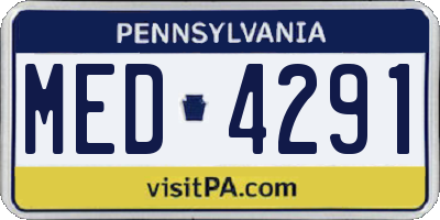 PA license plate MED4291