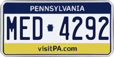 PA license plate MED4292