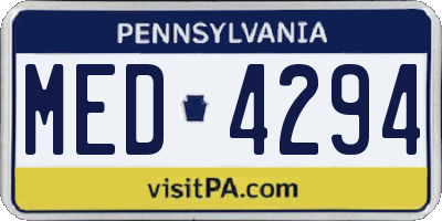 PA license plate MED4294