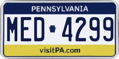 PA license plate MED4299