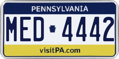 PA license plate MED4442