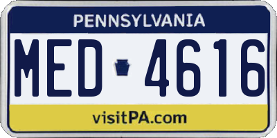PA license plate MED4616