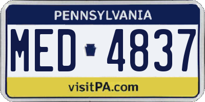 PA license plate MED4837