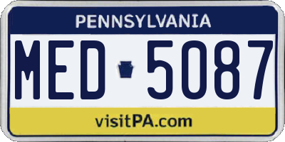 PA license plate MED5087