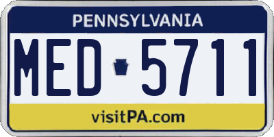 PA license plate MED5711