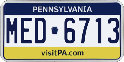 PA license plate MED6713