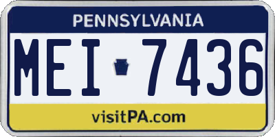 PA license plate MEI7436