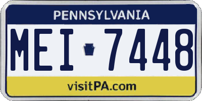 PA license plate MEI7448