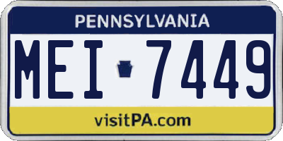 PA license plate MEI7449
