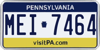 PA license plate MEI7464