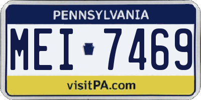 PA license plate MEI7469