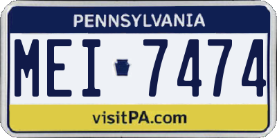 PA license plate MEI7474