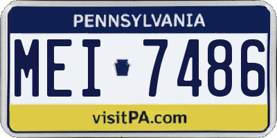 PA license plate MEI7486