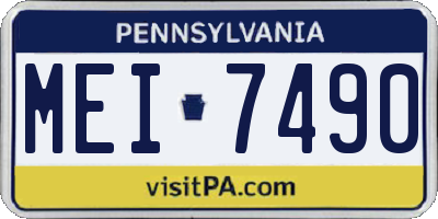 PA license plate MEI7490