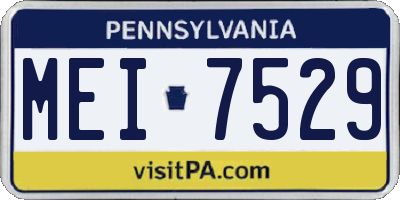 PA license plate MEI7529