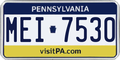 PA license plate MEI7530