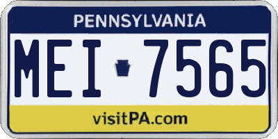PA license plate MEI7565