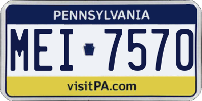 PA license plate MEI7570