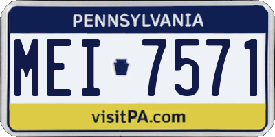 PA license plate MEI7571