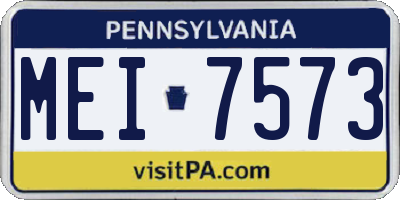 PA license plate MEI7573