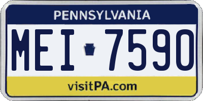 PA license plate MEI7590