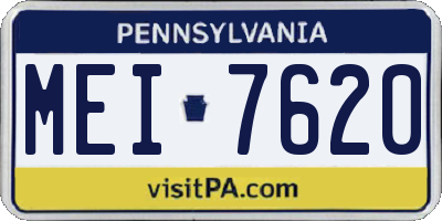 PA license plate MEI7620