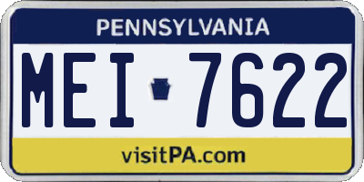 PA license plate MEI7622