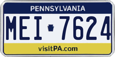 PA license plate MEI7624