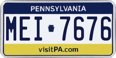 PA license plate MEI7676