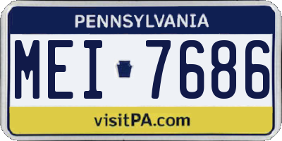 PA license plate MEI7686