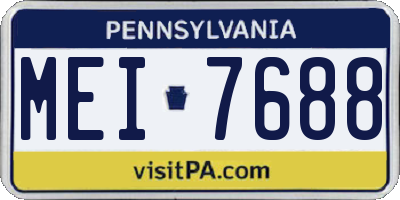 PA license plate MEI7688