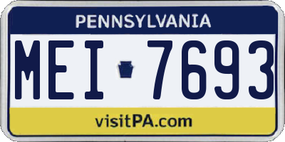 PA license plate MEI7693