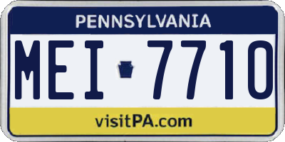 PA license plate MEI7710