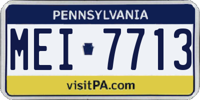 PA license plate MEI7713