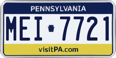PA license plate MEI7721