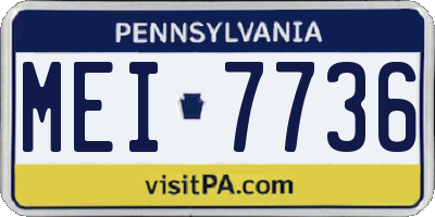 PA license plate MEI7736