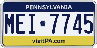 PA license plate MEI7745