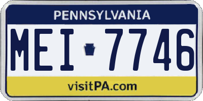 PA license plate MEI7746