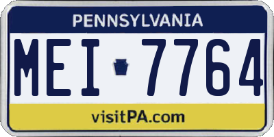 PA license plate MEI7764