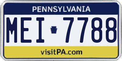 PA license plate MEI7788