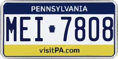 PA license plate MEI7808
