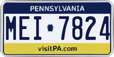 PA license plate MEI7824