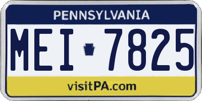 PA license plate MEI7825