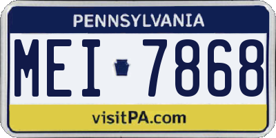 PA license plate MEI7868