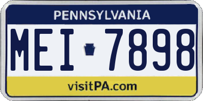 PA license plate MEI7898