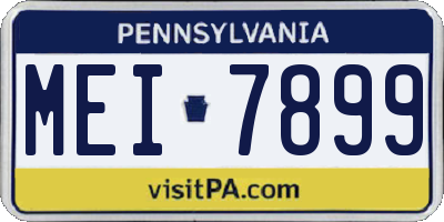 PA license plate MEI7899